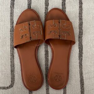 Tory Burch Tan/Camel Slide Sandals